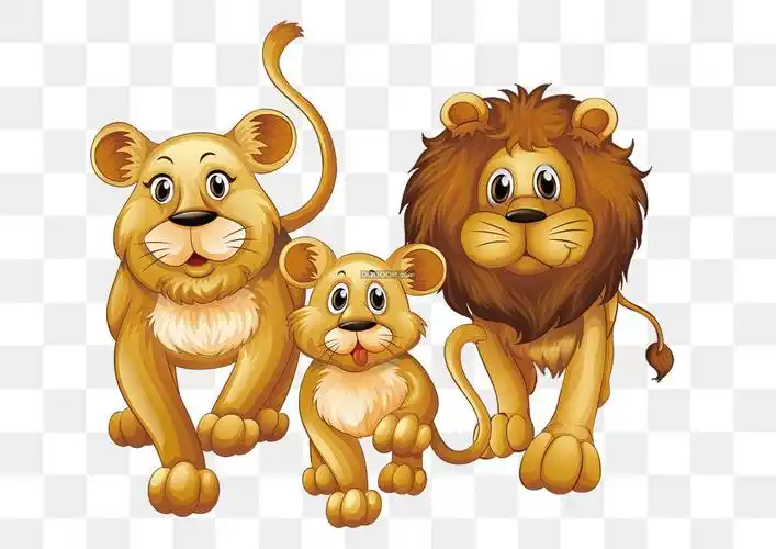 01895_卡通风格一家三口三只狮子形象高清png素材.jpg
