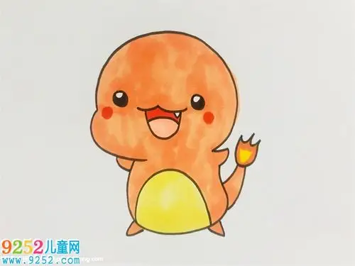 小火龙怎么画可爱精灵宝可梦简笔画