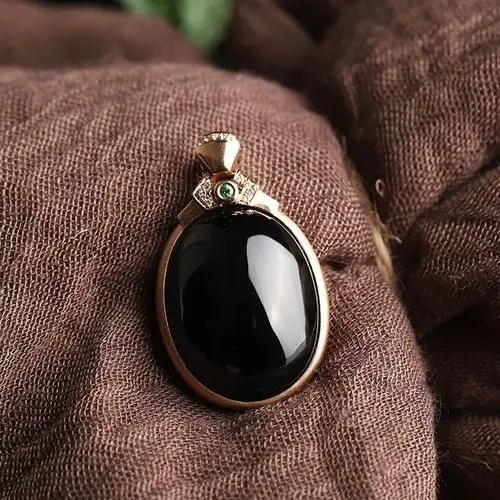 怡泰祥·18k墨翠吊坠