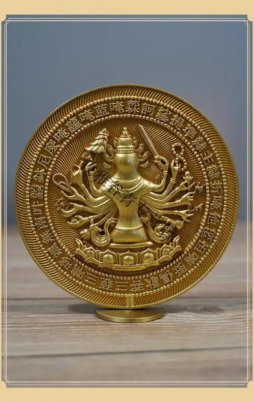 纯铜准提镜光面随身镜供具准提佛母宝镜佛堂家居摆件 准提宝镜【图片