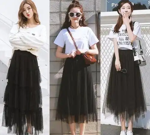 黑色纱裙搭配什么上衣,黑纱裙可以配老爹鞋吗