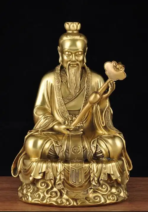 三清道祖摆件三清道祖神像佛堂寺庙供奉元始天尊道教祖师爷铜像工艺品