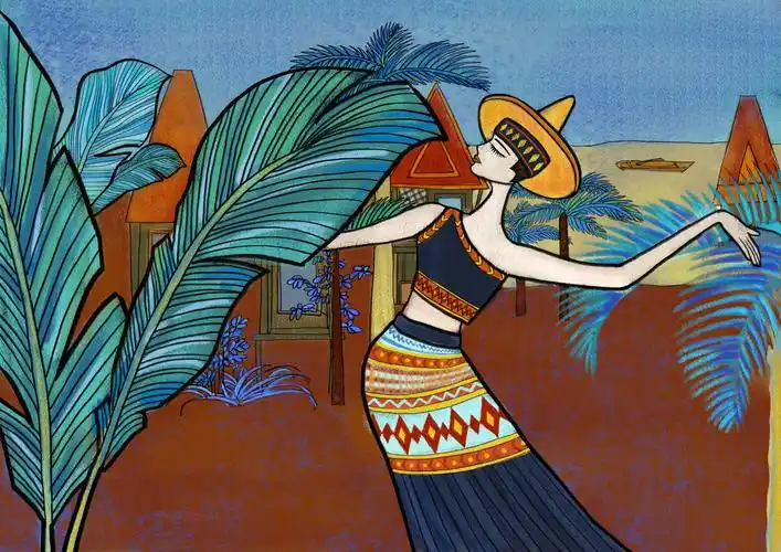 作品介绍: 以数字绘画的形式参考具有民族特色的画法,结合中国少数