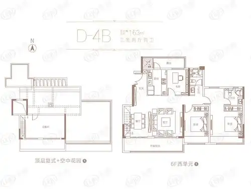 康桥昌建璟云府洋房d4b户型户型图