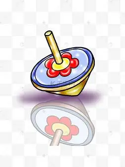 卡通婴儿玩具彩色旋转陀螺儿童玩具陀螺插画手绘娱乐游戏陀螺手绘儿童