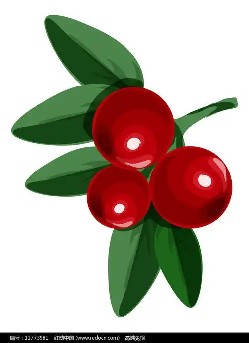卡通红色果子元素
