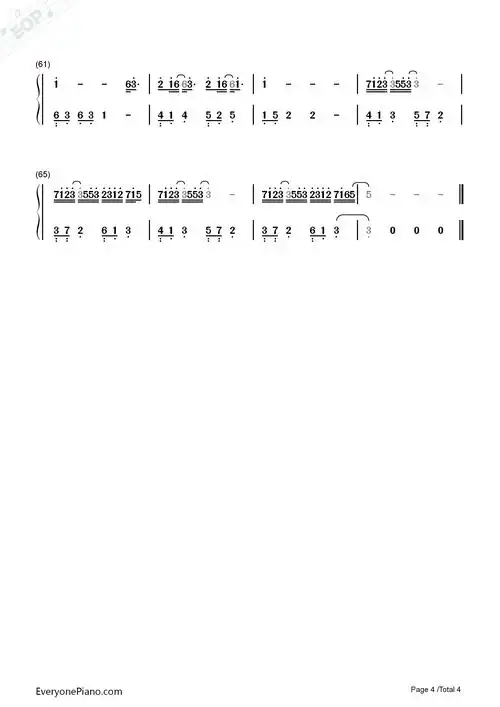 钢琴曲谱 流行 起风了-ヤキモチ 起风了-ヤキモチ双手简谱预览4 }