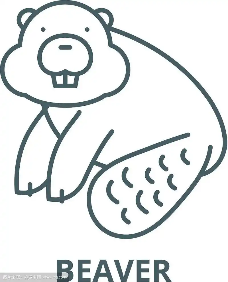 海狸线图标海狸轮廓标志