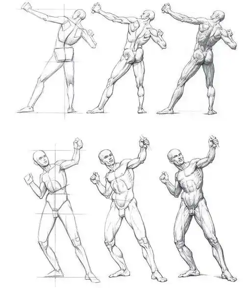 技法素描人体模特速写画法结构人体里曼
