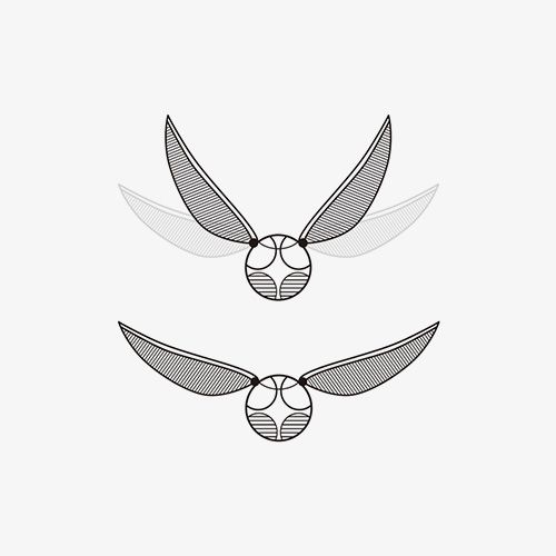 哈利波特金色飞贼golden snitch手腕文艺小腿防水纹身贴仿真刺青