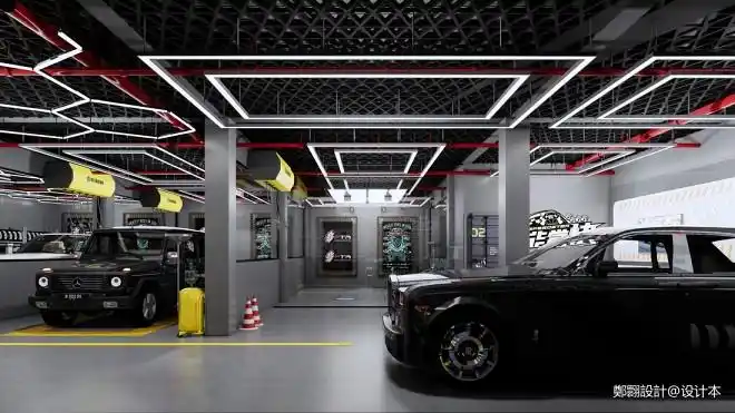 120万元运动空间500平米装修案例_效果图 - 汽车维修中心 - 设计本
