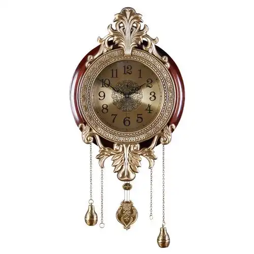 奢华纯铜欧式客厅静音挂钟个性创意美式复古装饰挂表大气时钟表-mc母