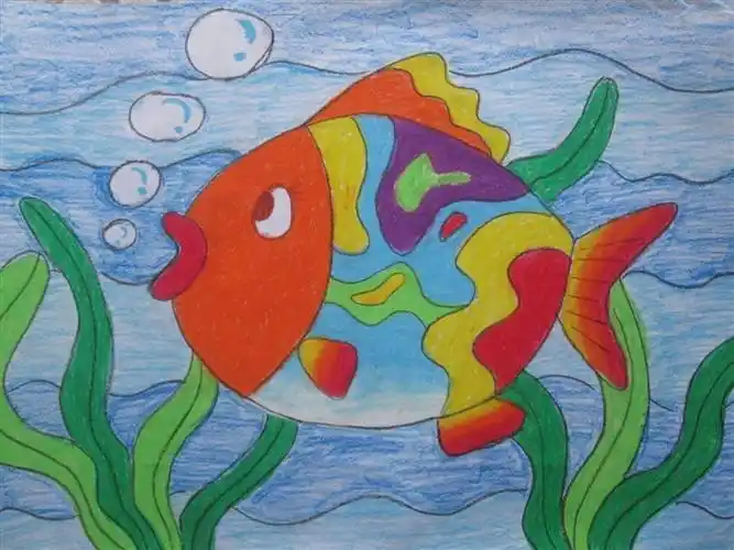 油画棒儿童画风景画