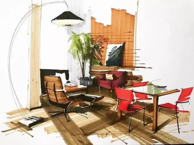 马克笔快速表现空间!