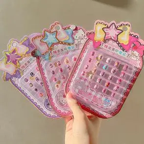 自粘美甲贴片女孩宝宝可爱卡通防水持久脚指甲穿戴甲贴画ins日系