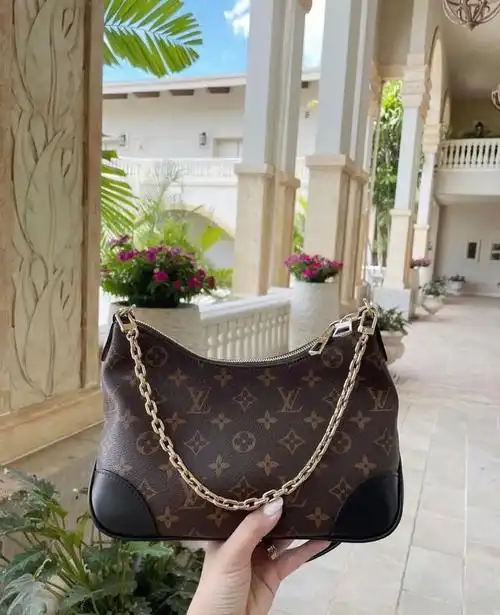 路易威登lv复古牛角包m45832m45831boulogne老花腋下包手袋