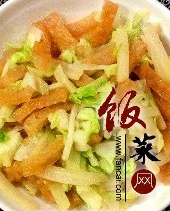 发皮炒白菜的做法