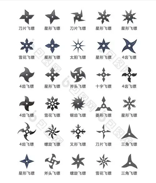 忍者飞镖武器图标矢量ui素材icon