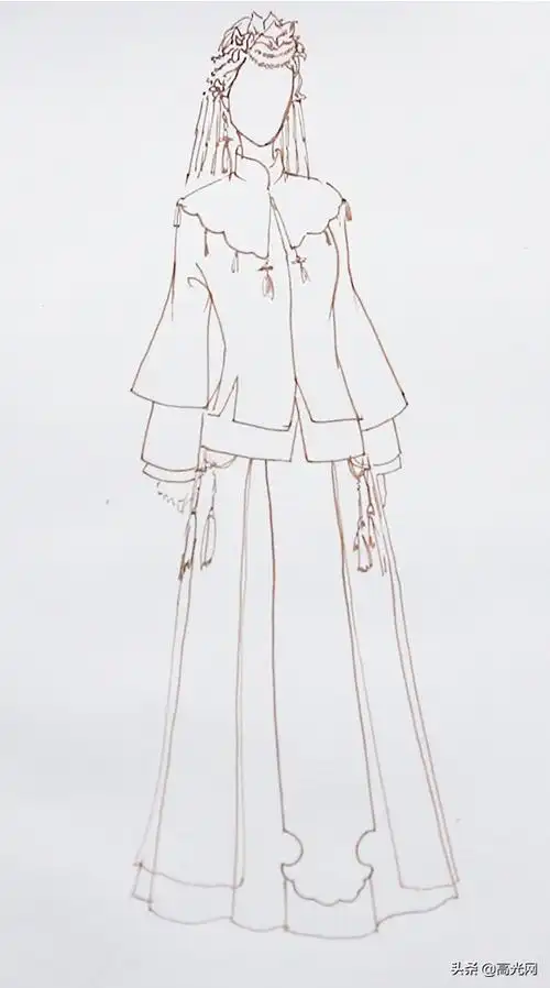 铅笔绘画古装衣服图片(古代凤冠霞帔怎么画) - 赤虎壹号
