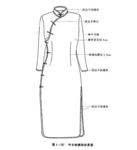 中长袖旗袍的制版教程可优雅可性感的国服