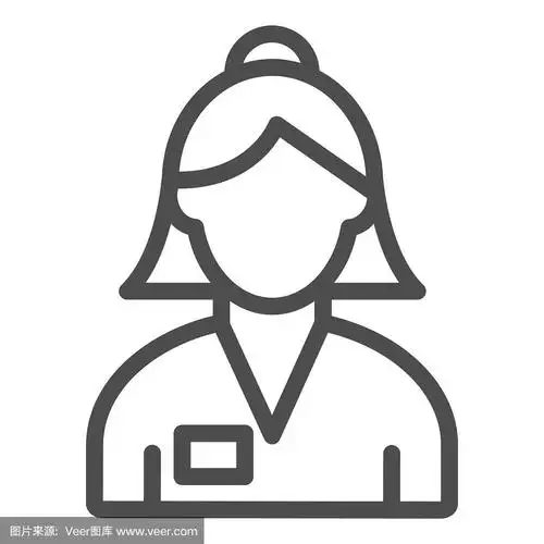 女银行家线图标银行工作人员