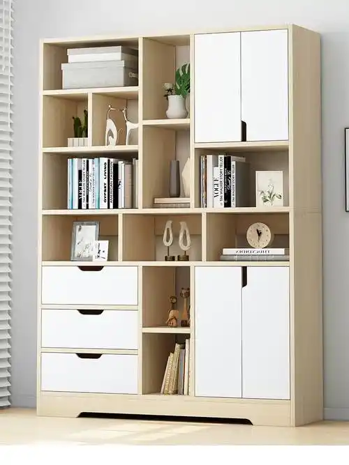 白色书柜收纳柜一体落地家用高18米厅置物客架学生卧室靠墙书架