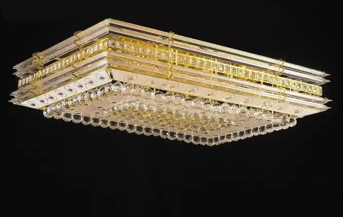 吸顶灯 水晶灯 灯具批发 特价客厅吸顶黄色长方形水晶灯 led客厅