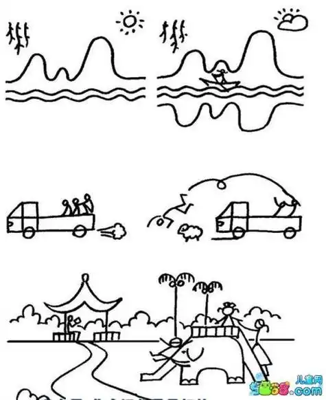 关于假日旅游的简笔画