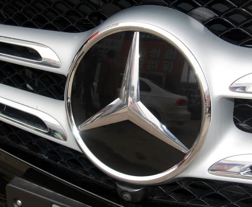 奔驰车标奔驰新c e gls glk ml cls级中网标志车头大标实心前车标