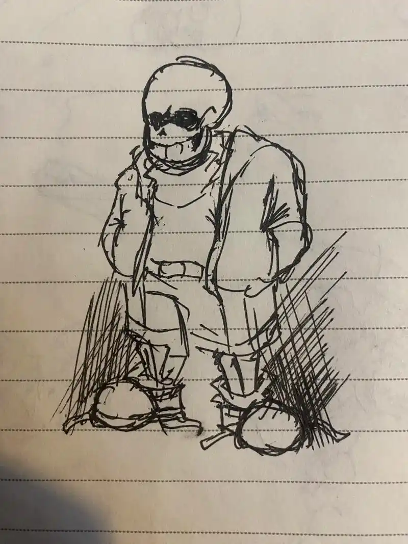 新画风尝试.#传说之下 #手绘 #sans - 抖音