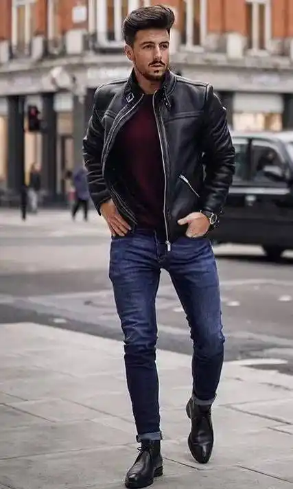 男人冬天秒变女友"爸爸"?穿皮衣的他不信,7种搭配超显高品位