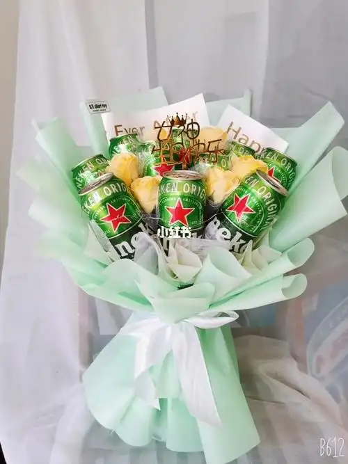 10罐啤酒花花束