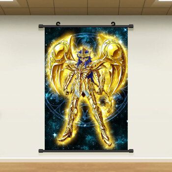 动漫二次元壁画超大贴纸星矢天蝎座神圣衣油画布更厚更鲜艳70x105cm