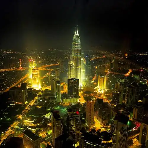 无人,家,高楼大厦,方图,俯视,航拍,室外,夜晚,度假,美景,城市风光