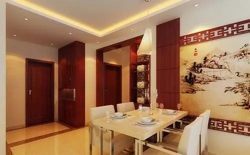 经典红色孕育中国红中式风格实木门装修效果图