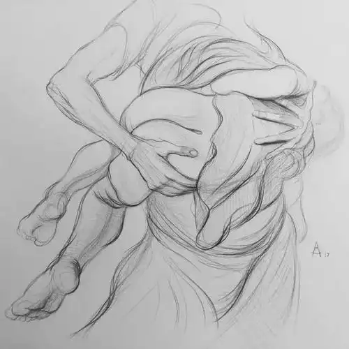 素描人体对于速写是很好的一种借鉴学习尤其是画人物半身带手或者速写