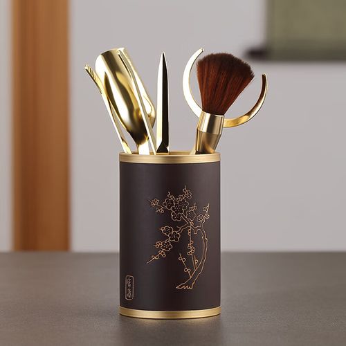 必发茶道六君子黑檀木实木功夫茶道泡茶工具茶刀茶勺茶刷泡茶工具套装