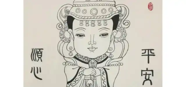 妈祖石像简笔画卡通