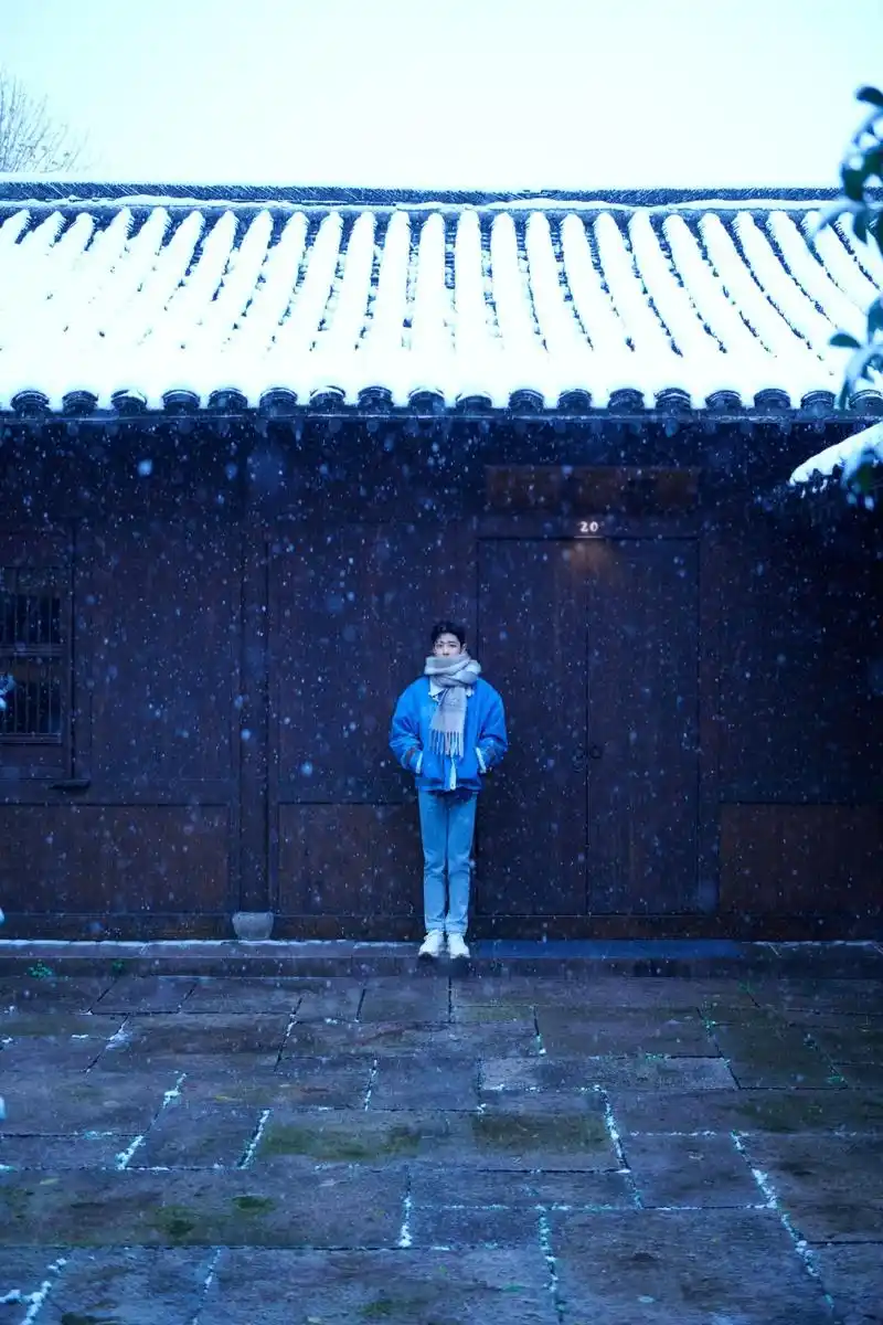 组图:肖战雪中写真大片曝光 庭前静看落雪眼神暖意融融