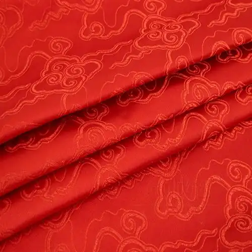 面宽150cm唐装服装面料现代中式织锦缎布料丝绸缎面料红福字