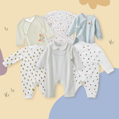 爱婴室怡比hibe宝宝哈衣男女宝宝棉质爬爬服儿童连体衣内衣