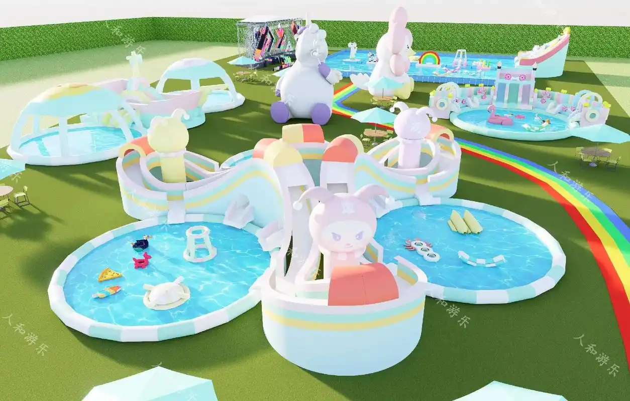这么帅气可爱的充气水上乐园,你见过吗.全部新颖的设备,目前市 - 抖音