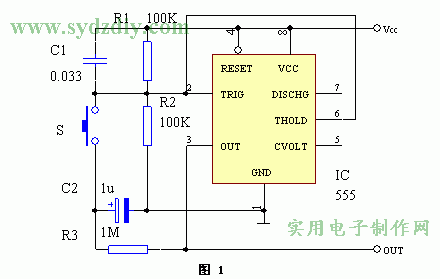 单键555双稳开关 - 应用电子电路 - 电子发烧友网