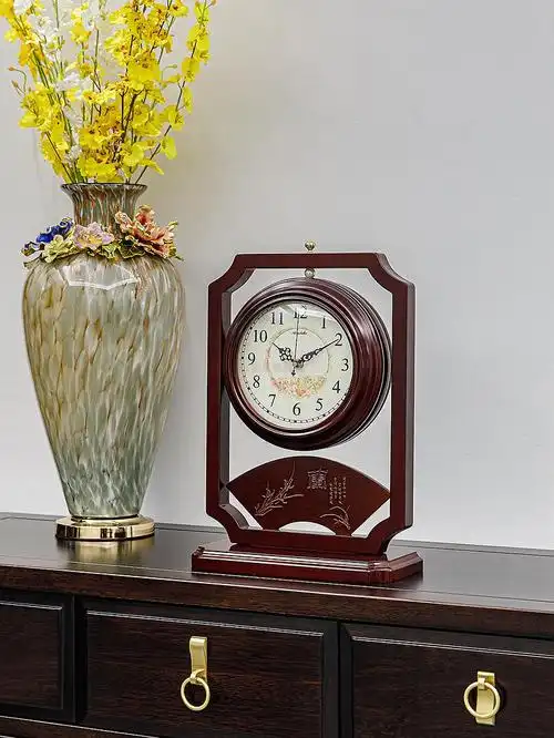 2022新款高档轻奢中式木质复古双面座钟客厅中式木质复古双面座钟客厅