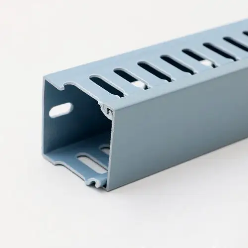 pvc塑料线槽明装40*40兰色配电柜线槽绝缘电线电缆理线槽桥架pvc