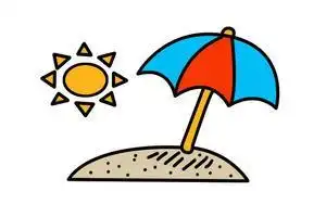 沙滩伞怎么画简笔画