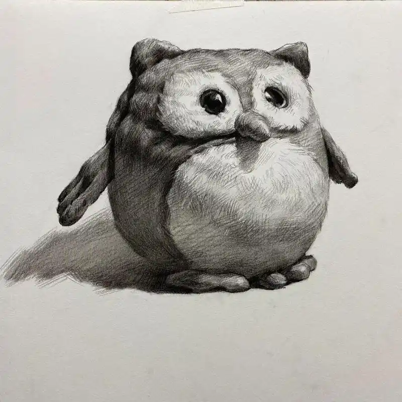 毛绒娃娃的素描步骤,喜欢拿去吧.