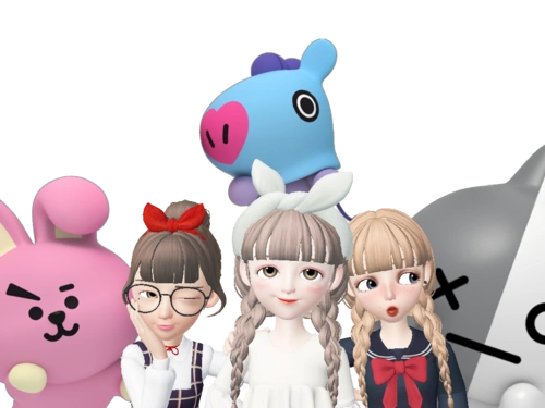 崽崽zepeto 免扣人物 手账素材 可爱 b612 少女心 欢迎来合照 比心biu