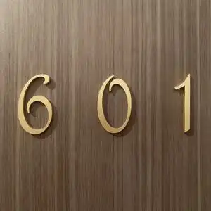 酒店房间号码牌家用黄铜数字门牌号宾馆客房号创意编号金属装饰字