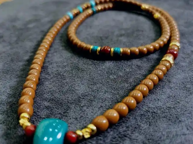 核尖直切搭配设计文玩手串念珠配饰搭配松石